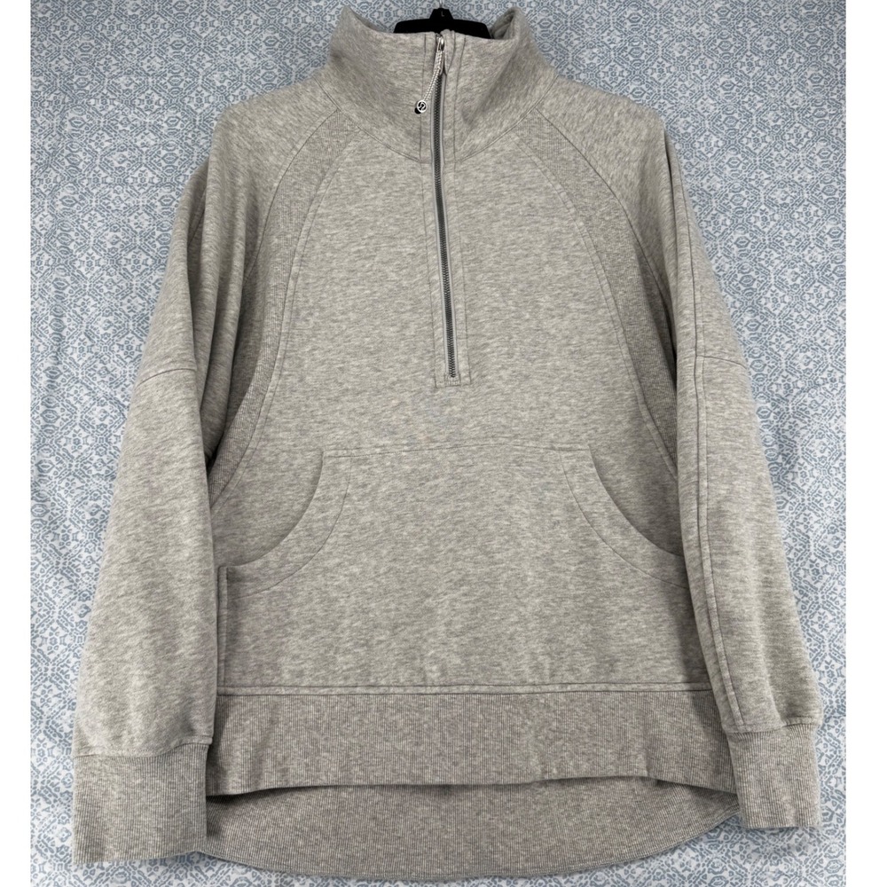 Lululemon Scuba Oversized Half-Zip Hoodie Heathered Core Ultra Light Grey M/L